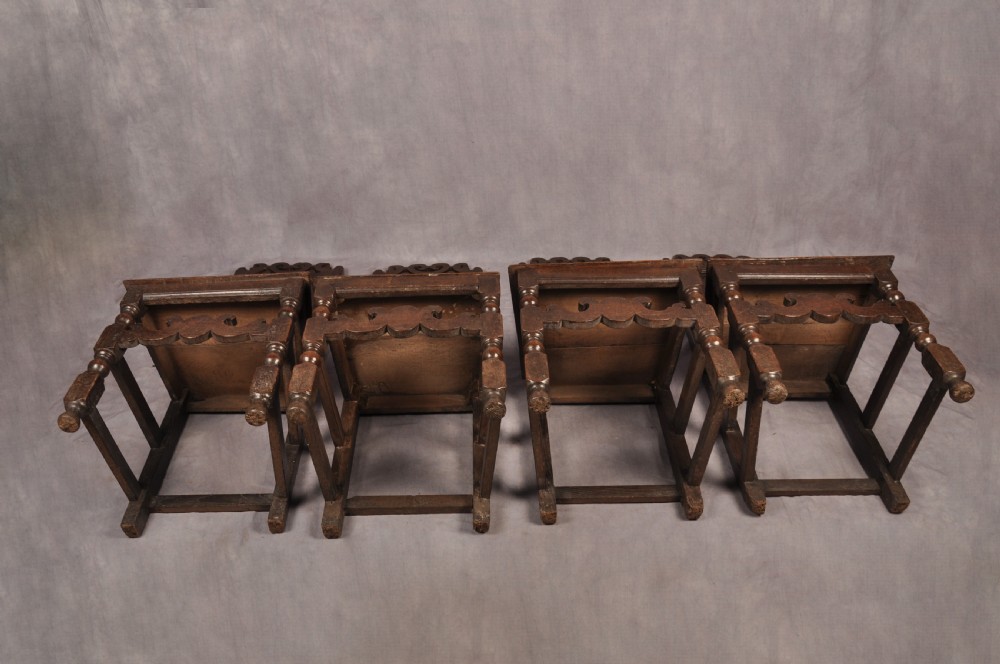 Set Of Four 17th Century Oak Chairs View XII