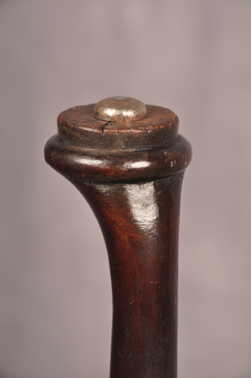 An eighteenth-century mahogany drop-leaf spider table featuring slender turned legs, cross stretchers, and pad feet. View XII