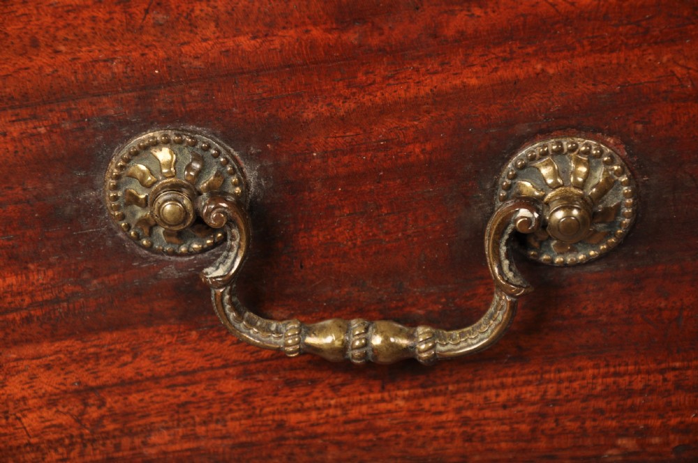 An 18th-century Georgian mahogany tallboy chest-on-chest featuring two short drawers over five long drawers with brass handles and bracket feet. View II