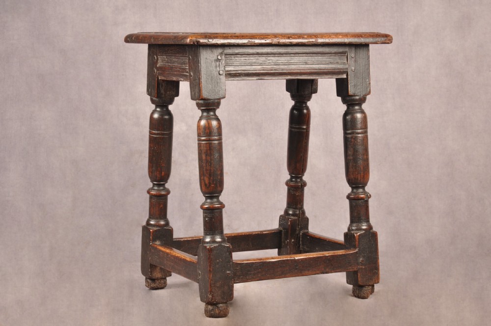 17th Century Oak & Elm Joint Stool