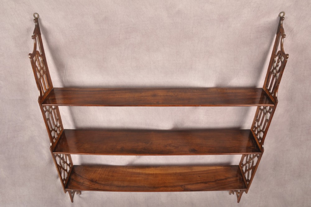 18th Century Padouk wood Chippendale Hanging Shelves View III