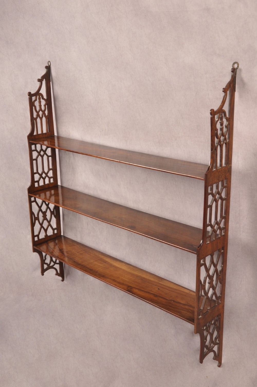 18th Century Padouk wood Chippendale Hanging Shelves View IV