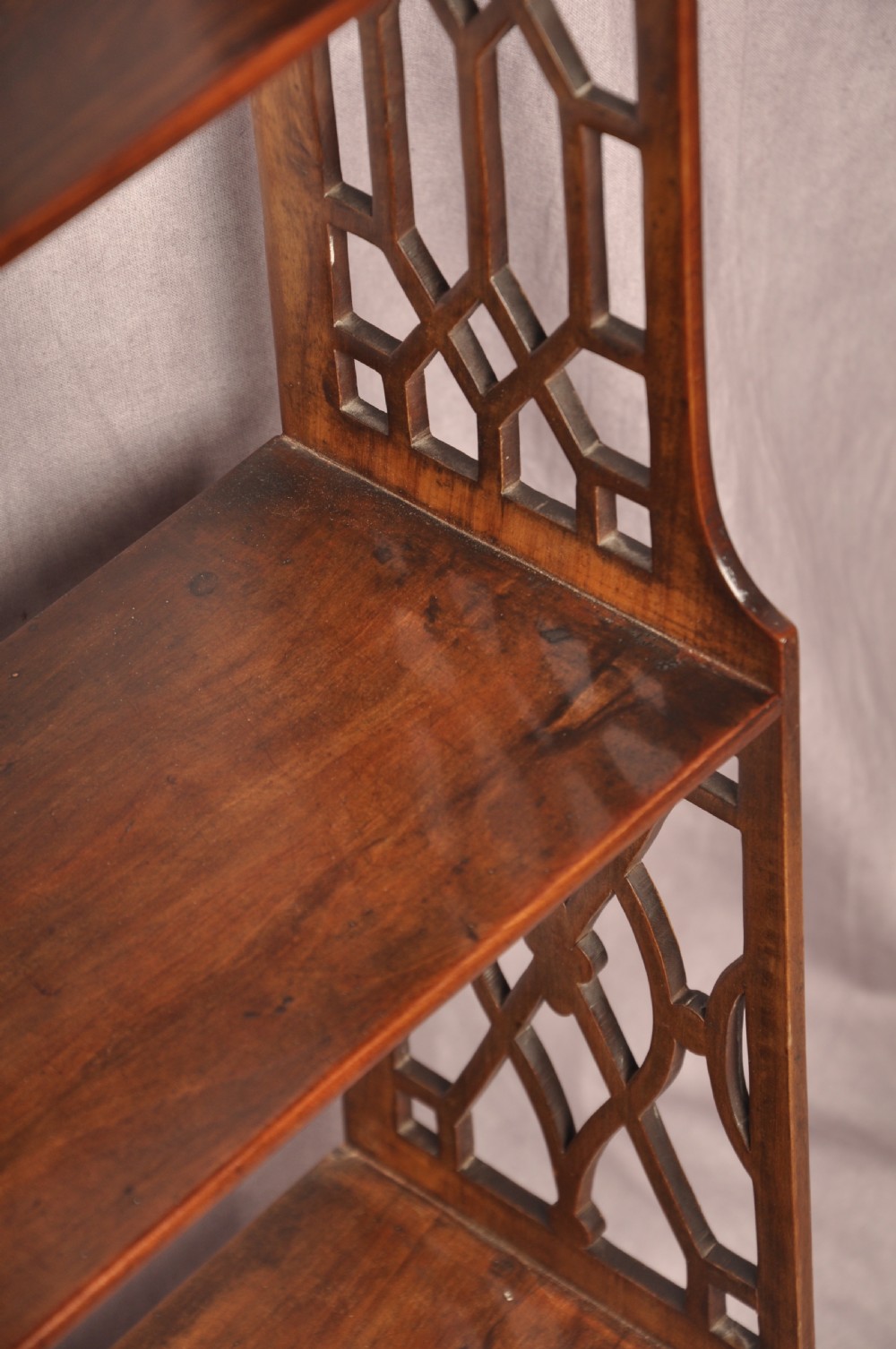 18th Century Padouk wood Chippendale Hanging Shelves View V