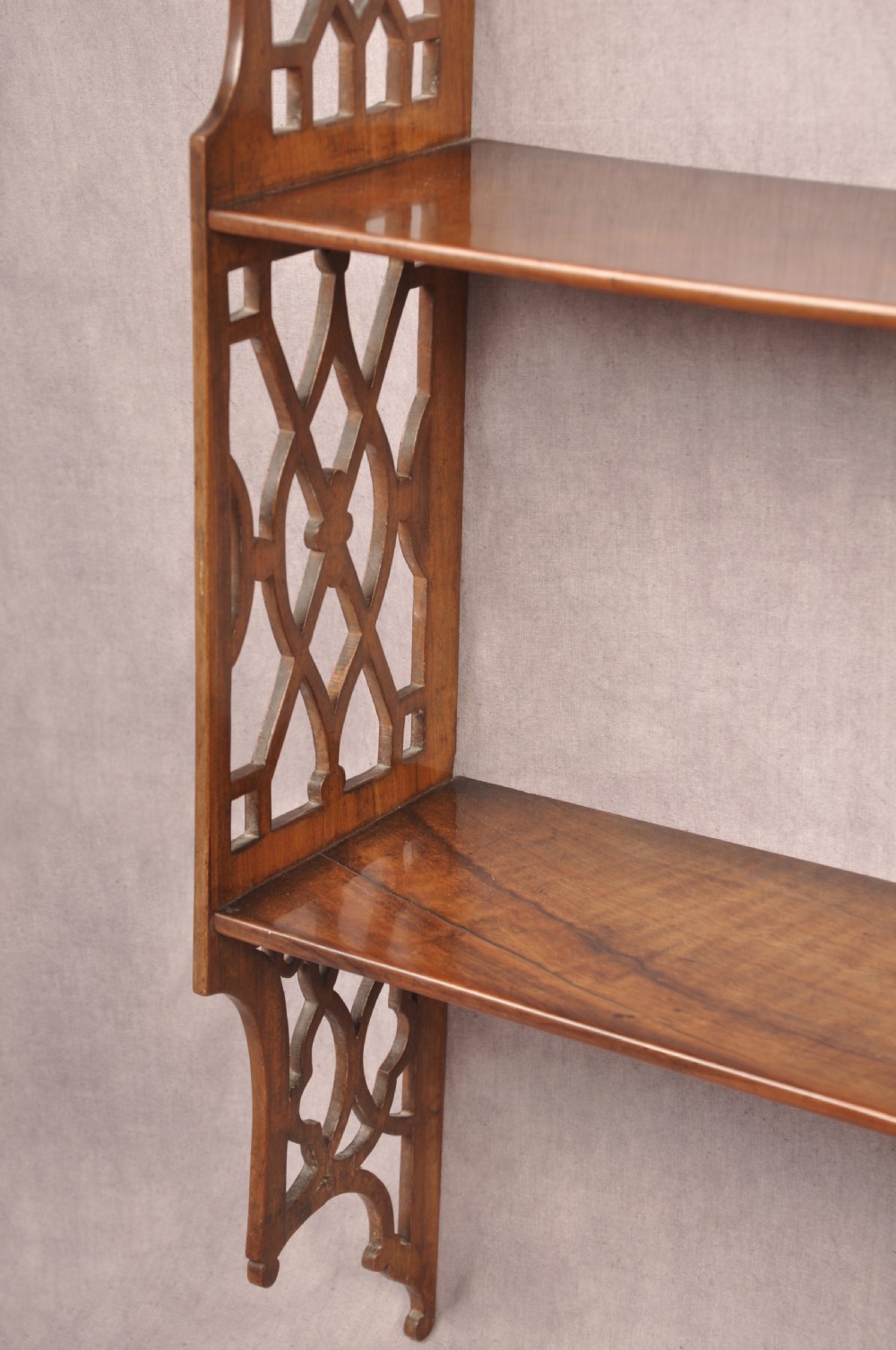 18th Century Padouk wood Chippendale Hanging Shelves View VI