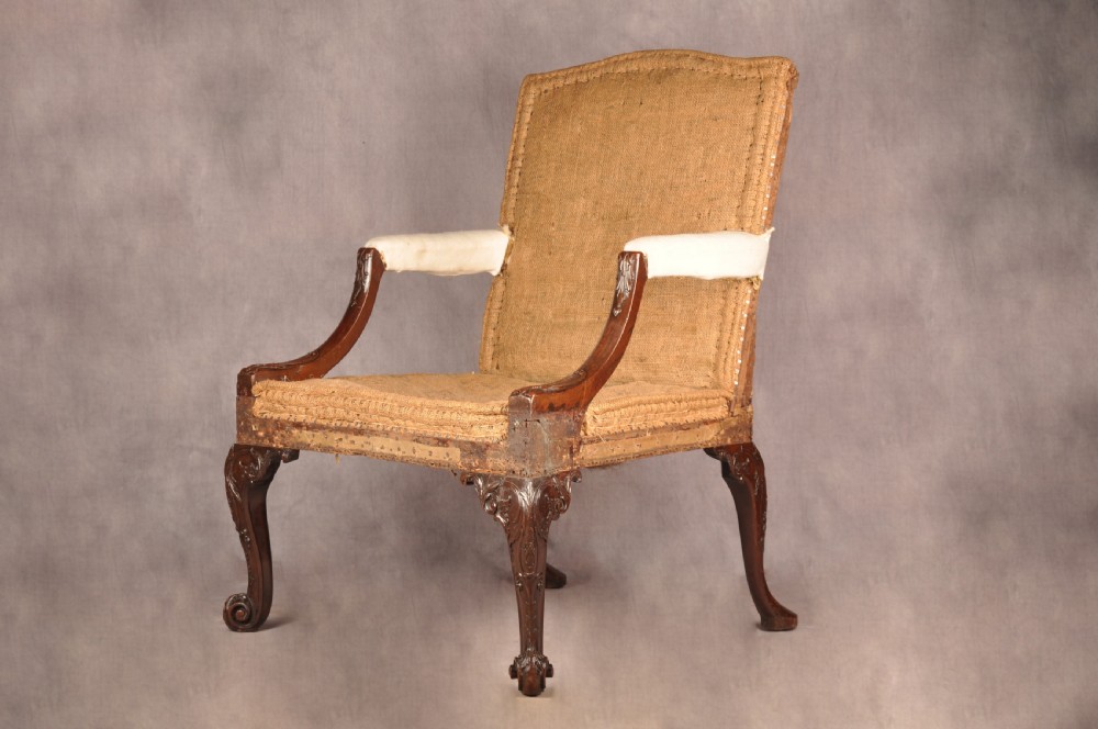 Fine 18th Century Chippendale Mahogany Gainsborough Armchair