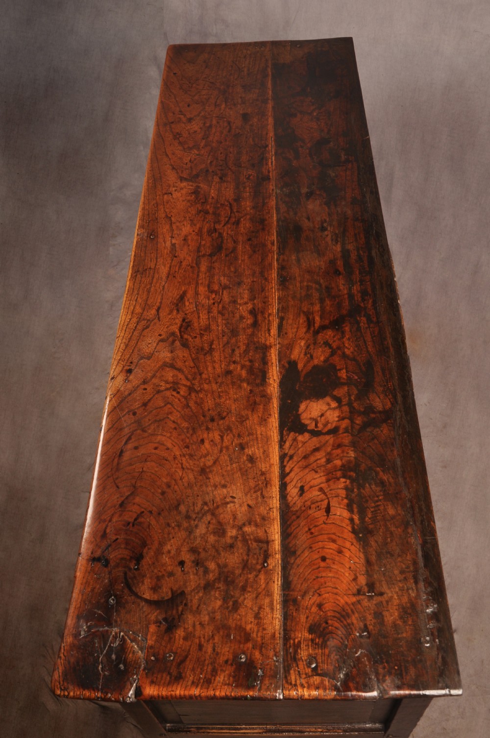 A rare mid 18th Century Welsh Elm Dresser Base View IV