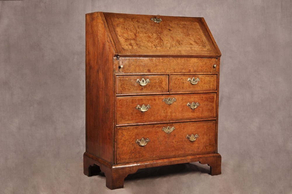 Rare late 17th Century Burr Elm & Walnut Bureau 