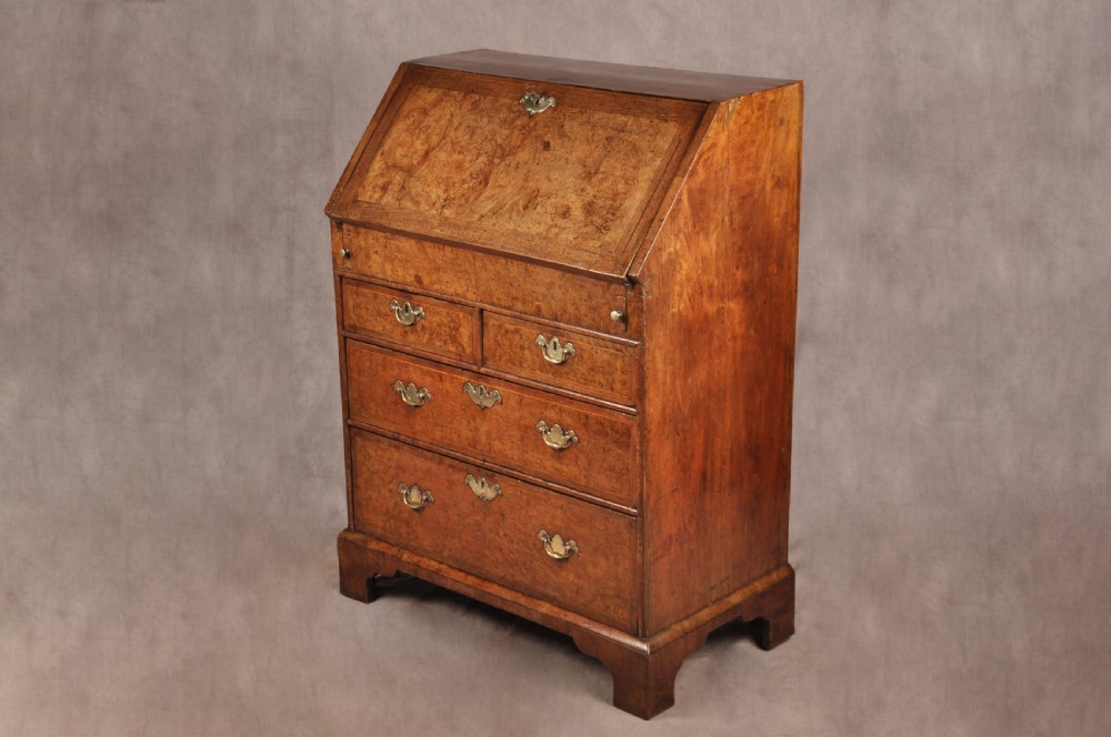 Rare late 17th Century Burr Elm & Walnut Bureau  View II