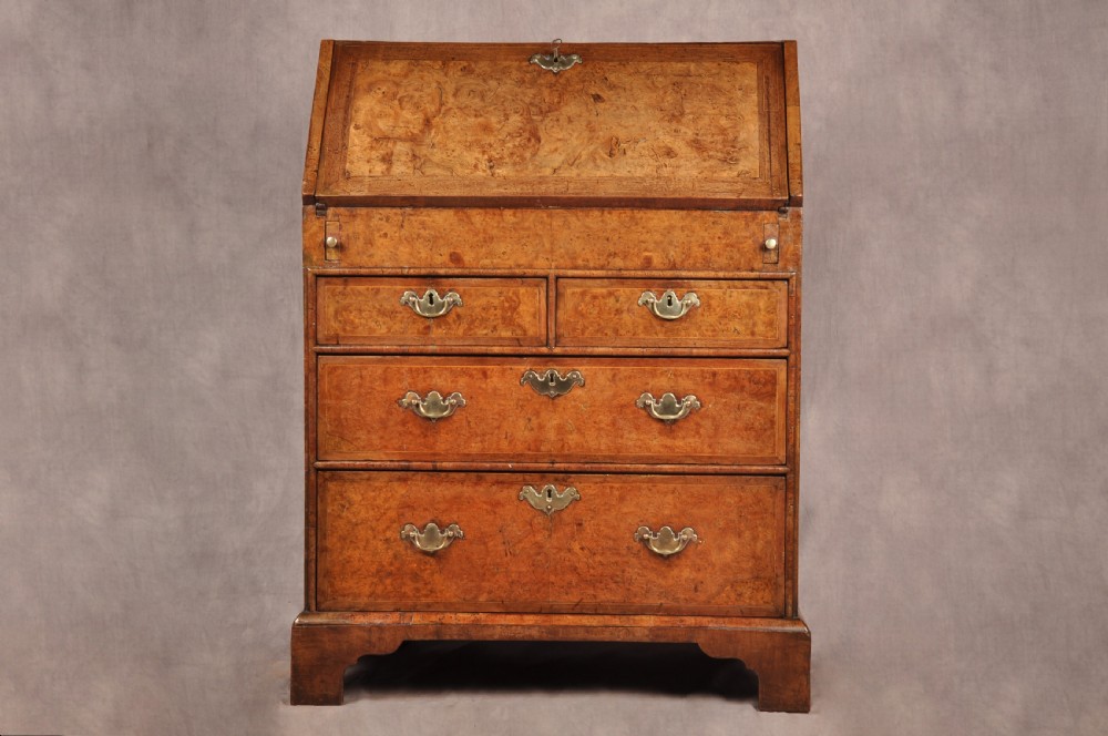 Rare late 17th Century Burr Elm & Walnut Bureau  View III