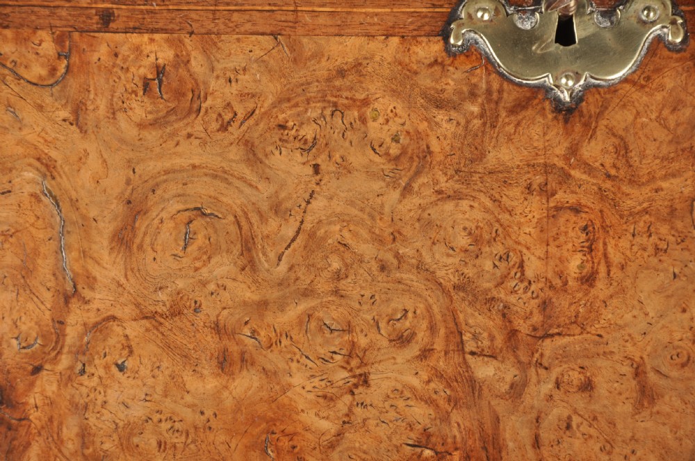 Rare late 17th Century Burr Elm & Walnut Bureau  View IV