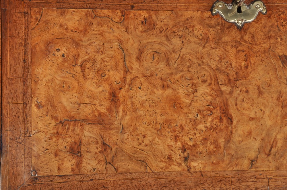 Rare late 17th Century Burr Elm & Walnut Bureau  View VII