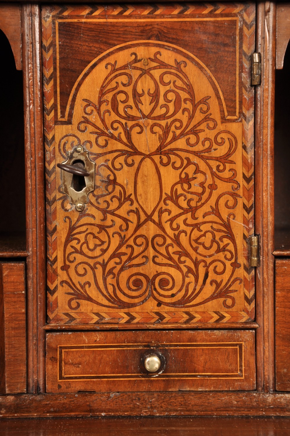 Rare late 17th Century Burr Elm & Walnut Bureau  View X