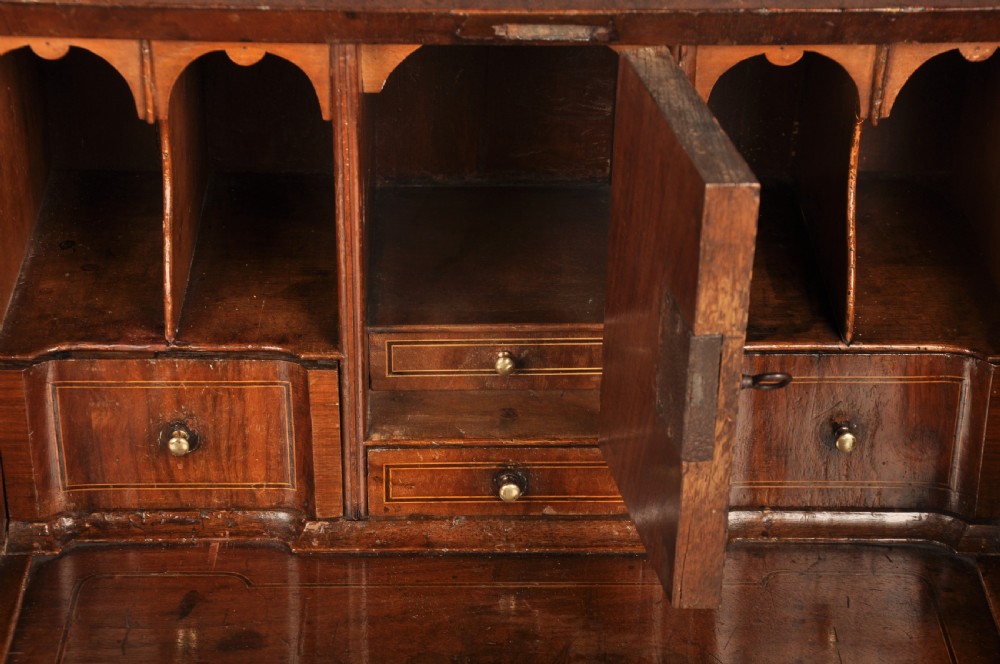 Rare late 17th Century Burr Elm & Walnut Bureau  View XII