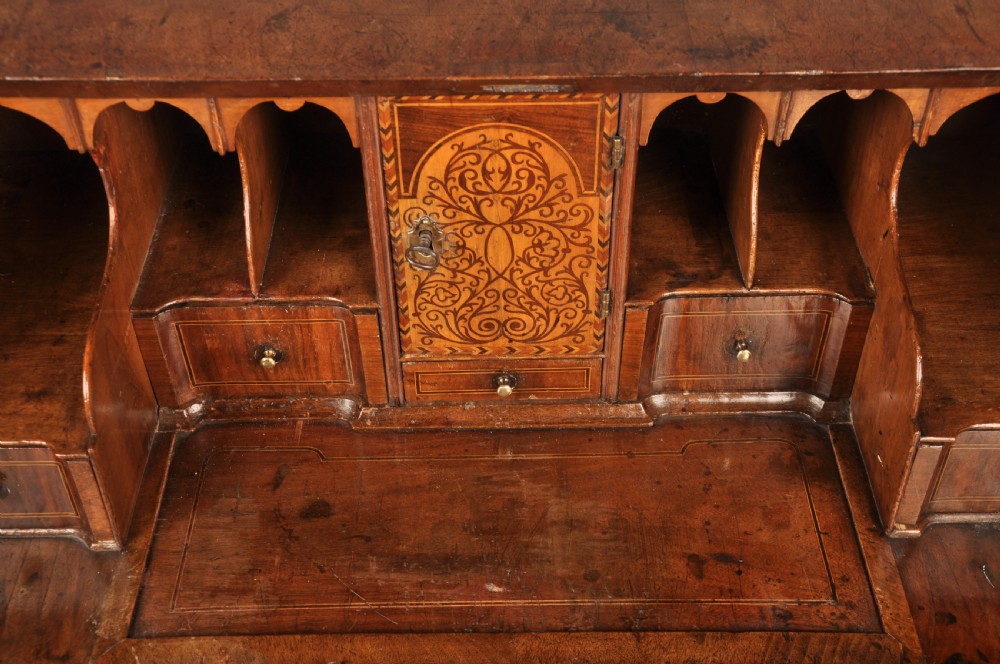 Rare late 17th Century Burr Elm & Walnut Bureau  View XIV