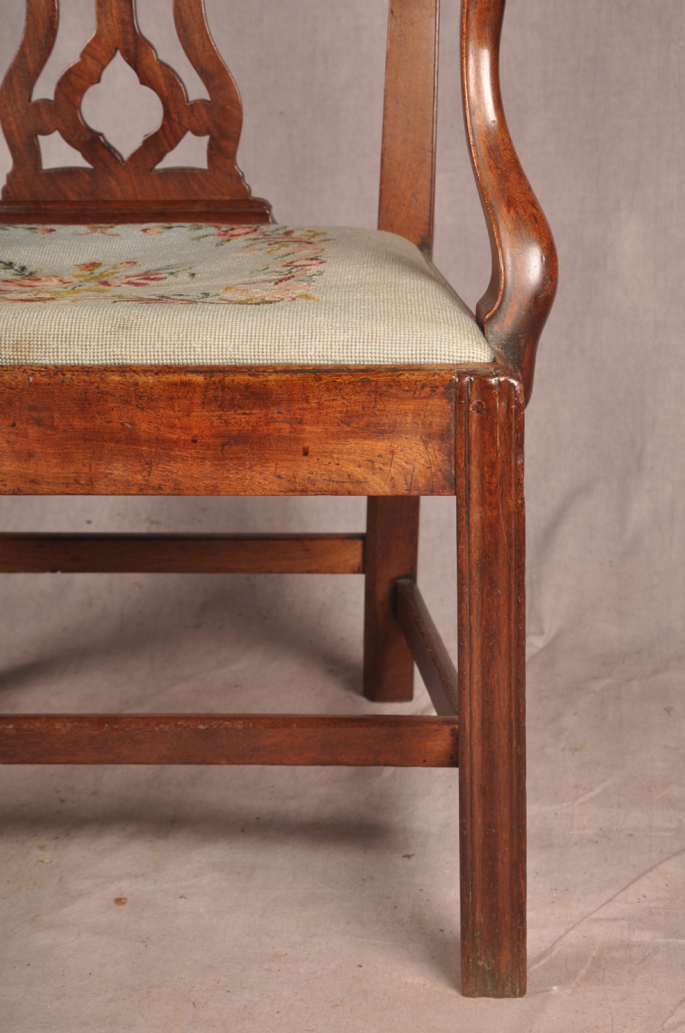 18th Century Mahogany Chippendale Armchair View VIII