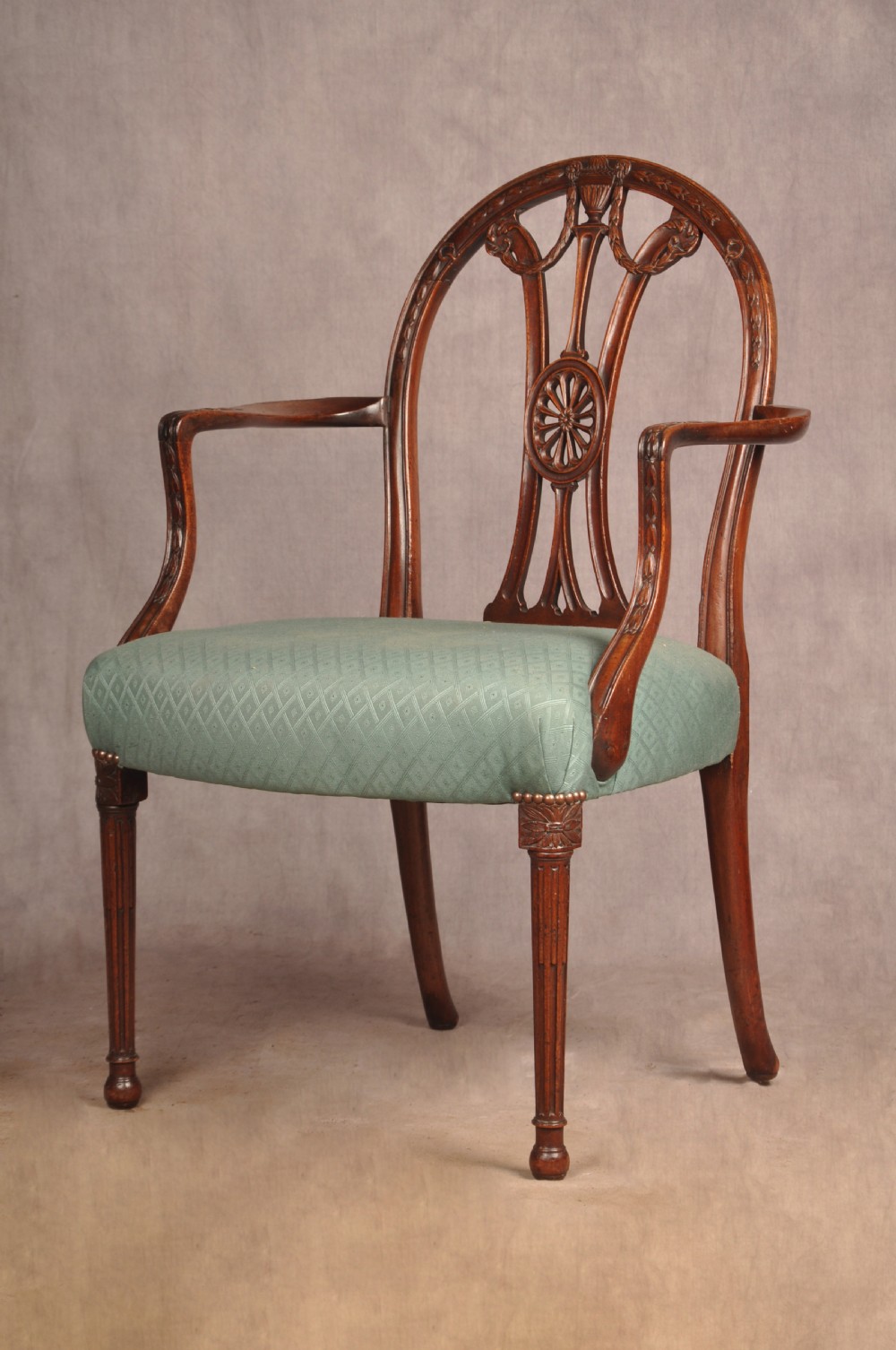 An Exceptional 18th Century Adam Mahogany Armchair View III