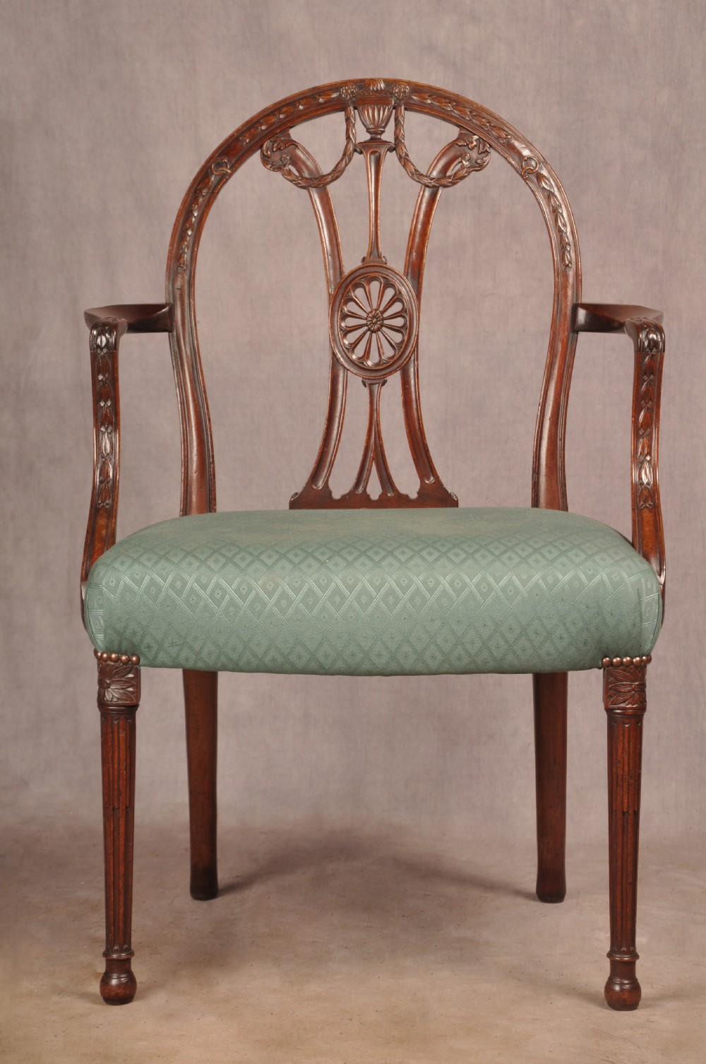 An Exceptional 18th Century Adam Mahogany Armchair View XVI