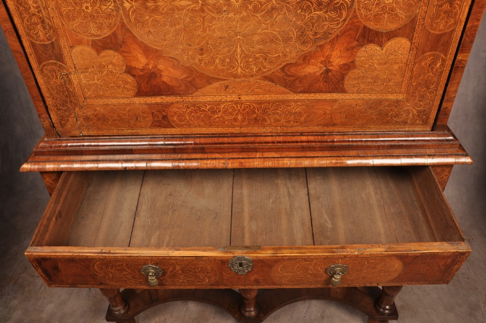 Important 17th Century Arabesque/Seaweed Marquetry Escritoire On Stand  View III