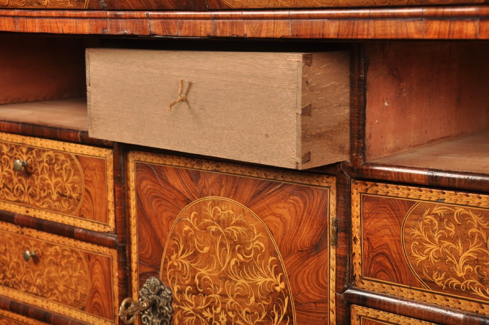 Important 17th Century Arabesque/Seaweed Marquetry Escritoire On Stand  View XVII