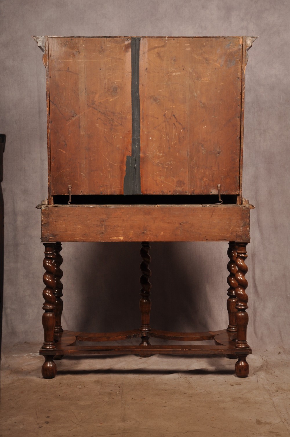 Important 17th Century Arabesque/Seaweed Marquetry Escritoire On Stand  View XXVI