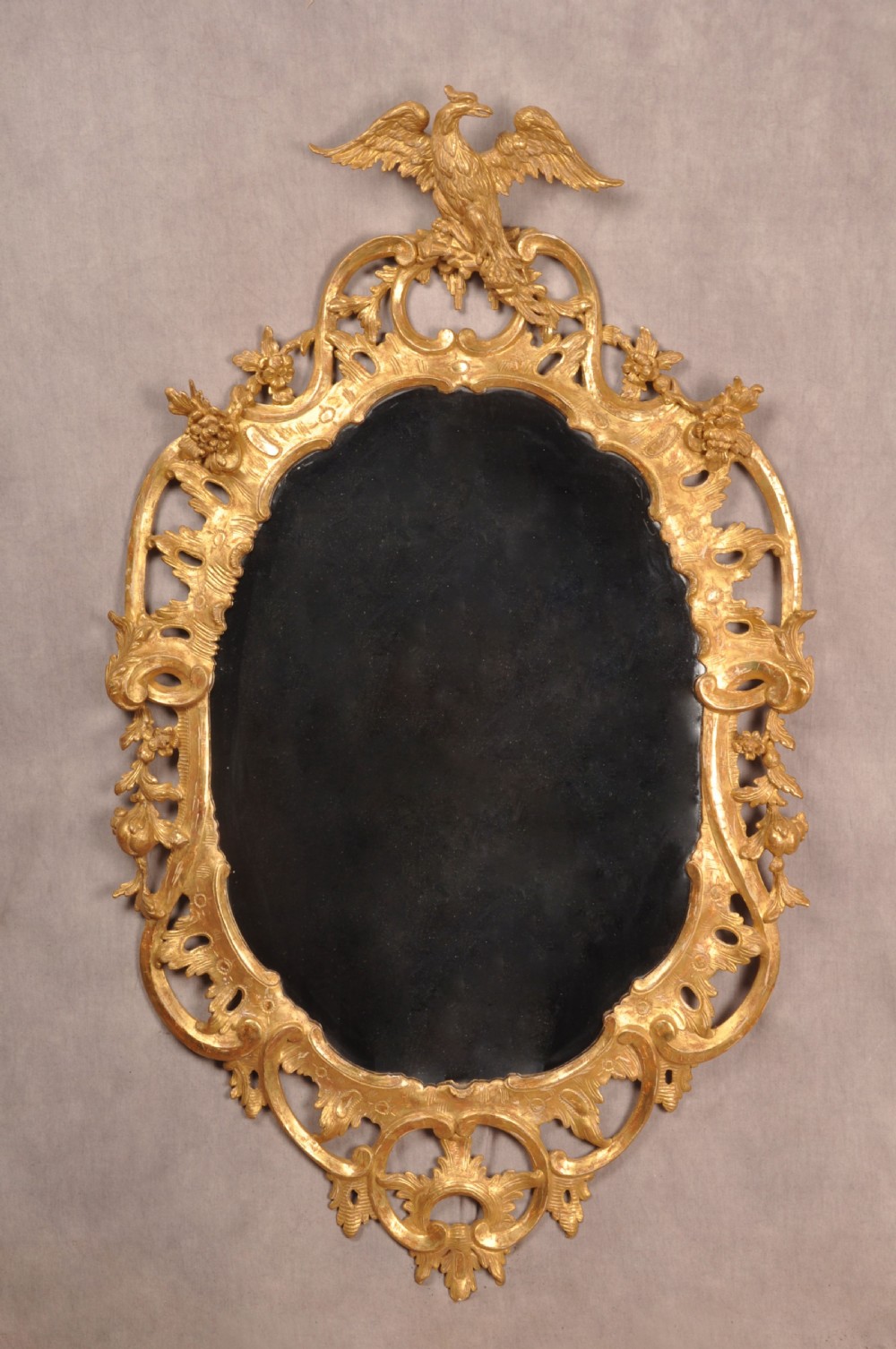 18th Century Chippendale Rococo Giltwood Mirror 
