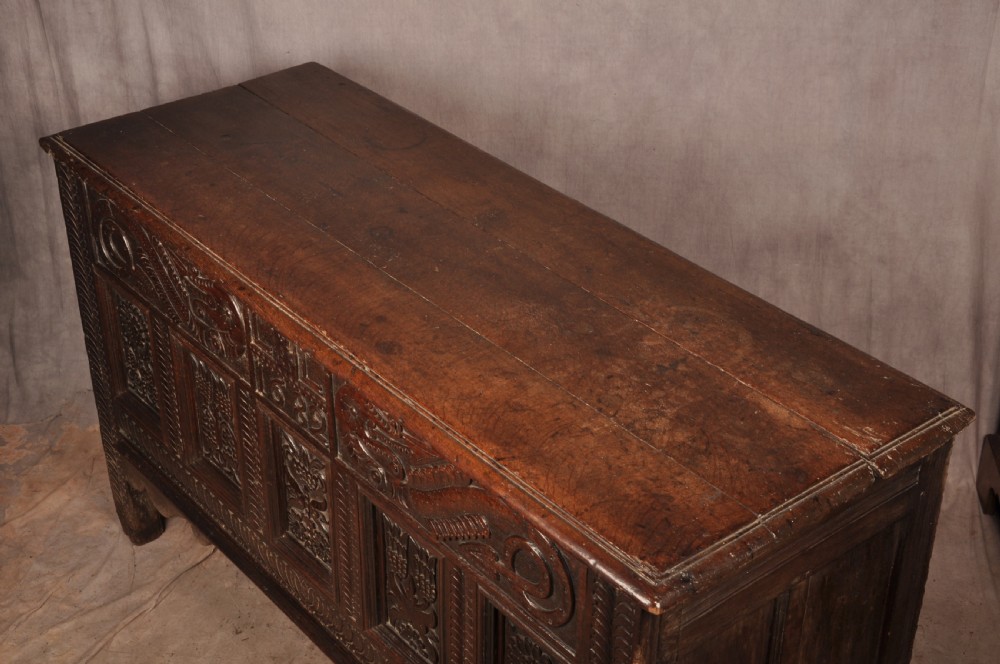 17th Century Oak Lancashire Coffer View X