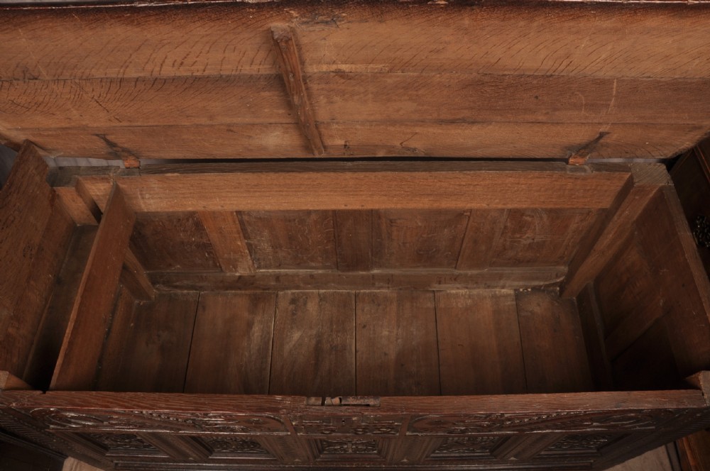 17th Century Oak Lancashire Coffer View XII