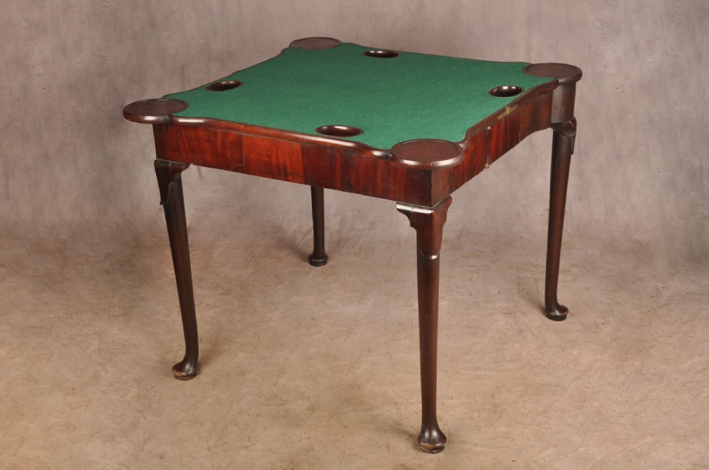 Fine 18th Century Mahogany Concertina Action Card Table