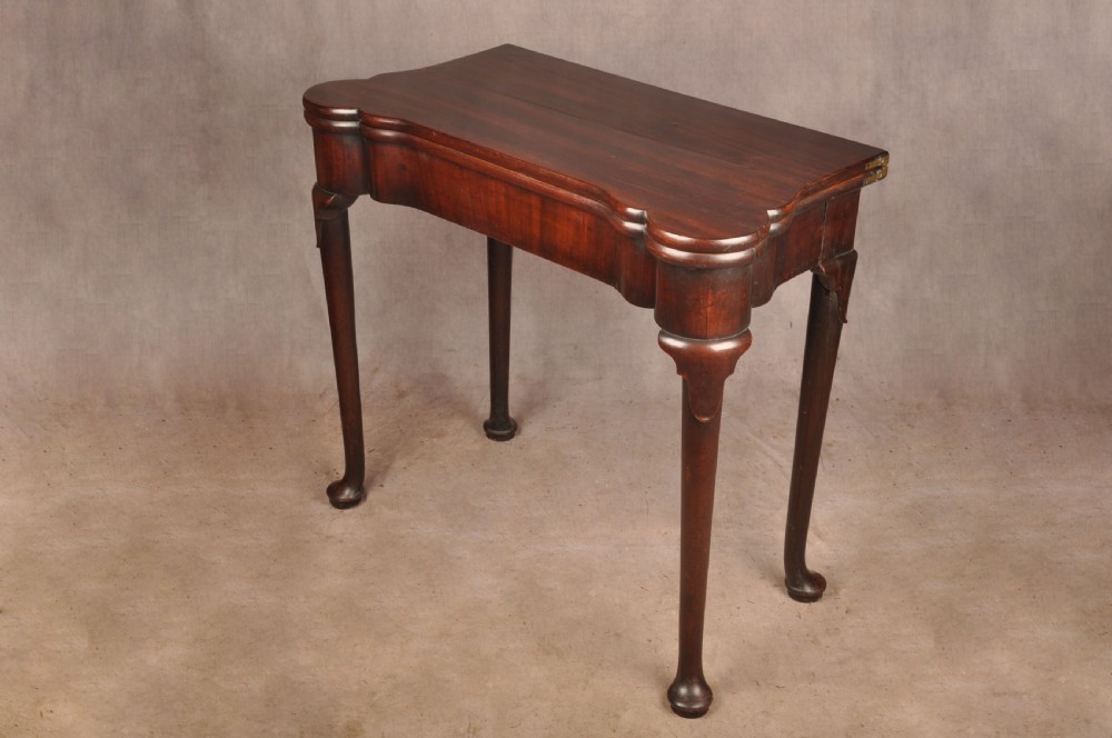 Fine 18th Century Mahogany Concertina Action Card Table View IV