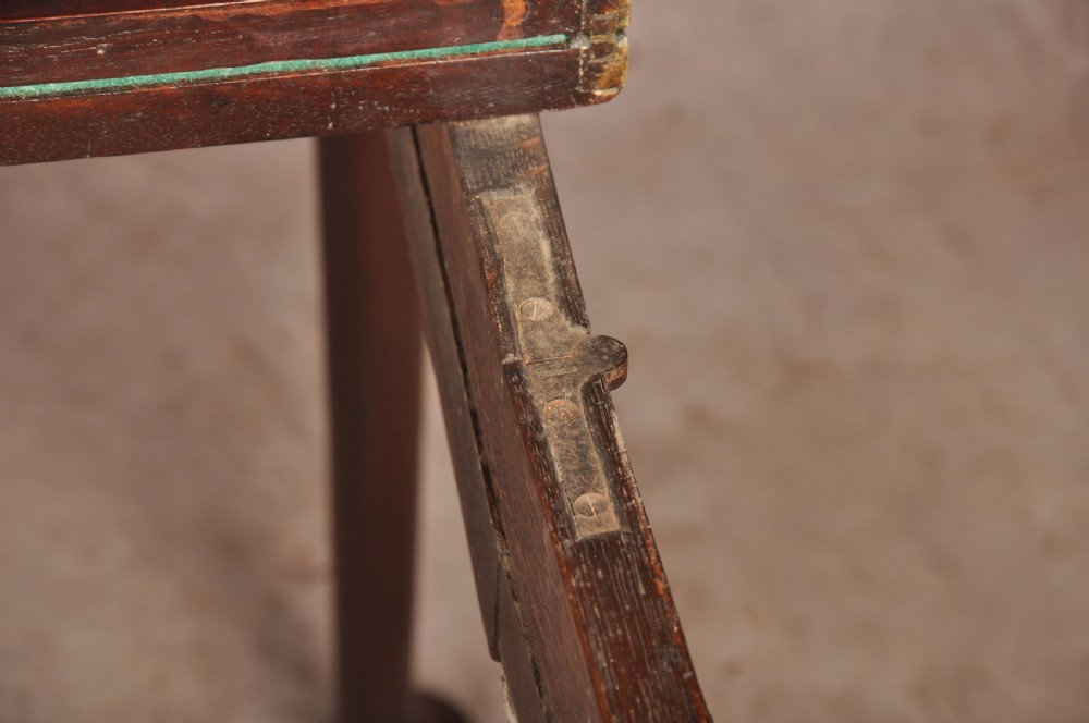Fine 18th Century Mahogany Concertina Action Card Table View VIII