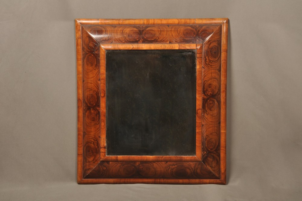 A Rare 17th Century Olive Wood Oyster Mirror