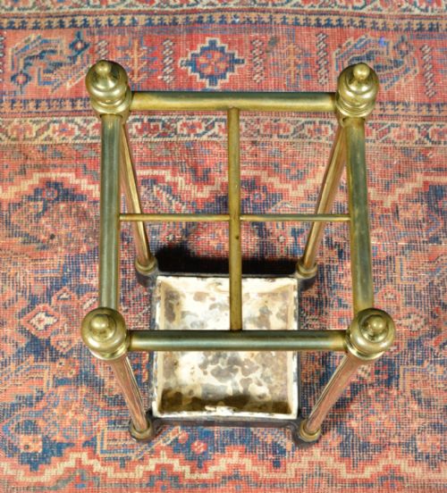 VICTORIAN BRASS AND CAST IRON STICK UMBRELLA STAND - ADDITIONAL PHOTO 5
