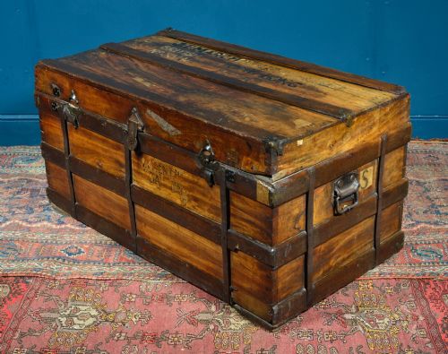 victorian camphor wood chest c1870 - CATEGORY: ANTIQUE CHESTS - DATED 1870
