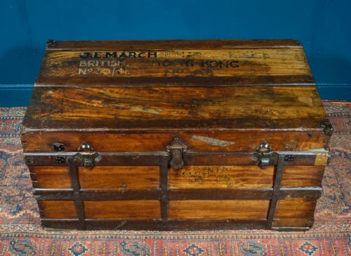 VICTORIAN CAMPHOR WOOD CHEST C1870 - ADDITIONAL PHOTO 2