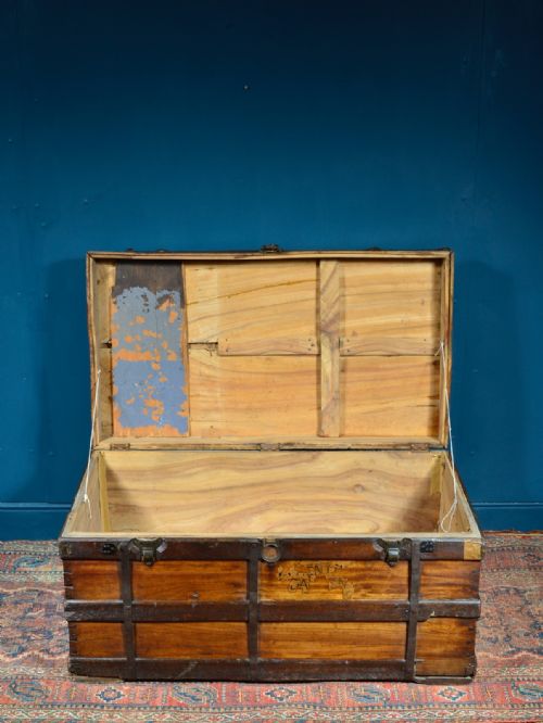 VICTORIAN CAMPHOR WOOD CHEST C1870 - ADDITIONAL PHOTO 9