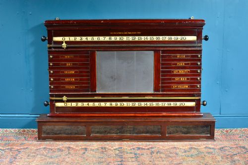 VICTORIAN SNOOKER BILLIARDS LIFE POOL SCOREBOARD WITH BALL CUPBOARD BY ORME MANCHESTER - ADDITIONAL PHOTO 1