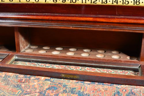 VICTORIAN SNOOKER BILLIARDS LIFE POOL SCOREBOARD WITH BALL CUPBOARD BY ORME MANCHESTER - ADDITIONAL PHOTO 3