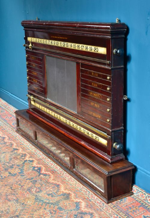 VICTORIAN SNOOKER BILLIARDS LIFE POOL SCOREBOARD WITH BALL CUPBOARD BY ORME MANCHESTER - ADDITIONAL PHOTO 6