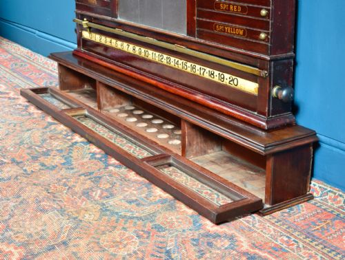 VICTORIAN SNOOKER BILLIARDS LIFE POOL SCOREBOARD WITH BALL CUPBOARD BY ORME MANCHESTER - ADDITIONAL PHOTO 8