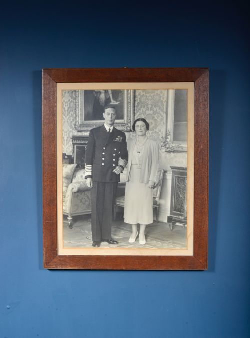 WWII PHOTOGRAPH OF KING GEORGE VI AND QE FROM AUXILIARY TERRITORIAL SERVICE ATS SCHOOL ALDERMASTON COURT BERKSHIRE - ADDITIONAL PHOTO 1