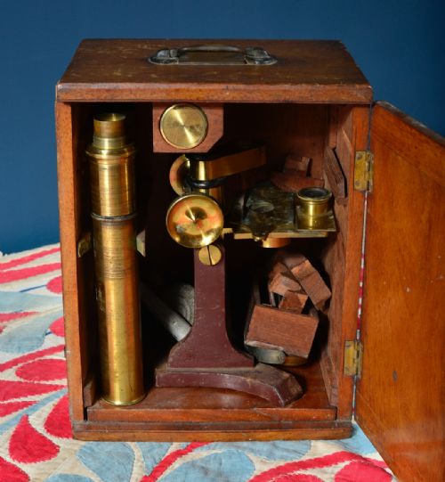 BRASS MICROSCOPE BY S B SOLOMONS 39 ALBERMARLE STREET LONDON C1870 - ADDITIONAL PHOTO 6