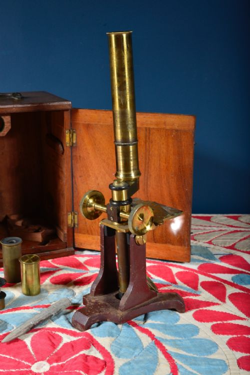 BRASS MICROSCOPE BY S B SOLOMONS 39 ALBERMARLE STREET LONDON C1870 - ADDITIONAL PHOTO 9
