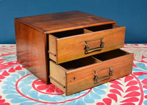EDWARDIAN MAHOGANY TABLETOP CHEST BY HENRY STONE SON BANBURY C1910 - ADDITIONAL PHOTO 1