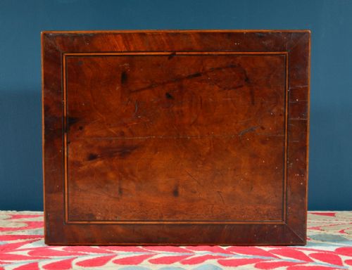 GEORGE III INLAID MAHOGANY BOX WITH DIVIDER C1800 - ADDITIONAL PHOTO 4