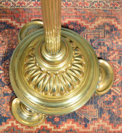 VICTORIAN BRASS STANDARD LAMP OR PLANT STAND BY HINKS C1870 - ADDITIONAL PHOTO 2