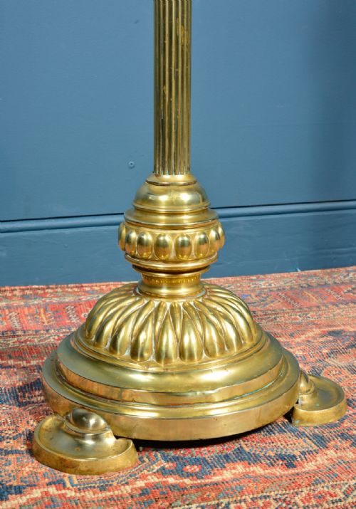 VICTORIAN BRASS STANDARD LAMP OR PLANT STAND BY HINKS C1870 - ADDITIONAL PHOTO 6