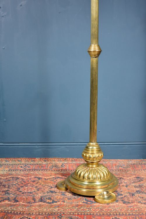 VICTORIAN BRASS STANDARD LAMP OR PLANT STAND BY HINKS C1870 - ADDITIONAL PHOTO 7