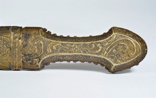 OTTOMAN CORAL AND TURQUOISE INSET GOLD DAMASCENED DAGGER 19TH CENTURY - ADDITIONAL PHOTO 9