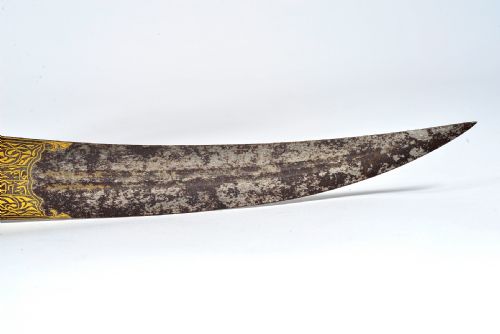 OTTOMAN CORAL AND TURQUOISE INSET GOLD DAMASCENED DAGGER 19TH CENTURY - ADDITIONAL PHOTO 15