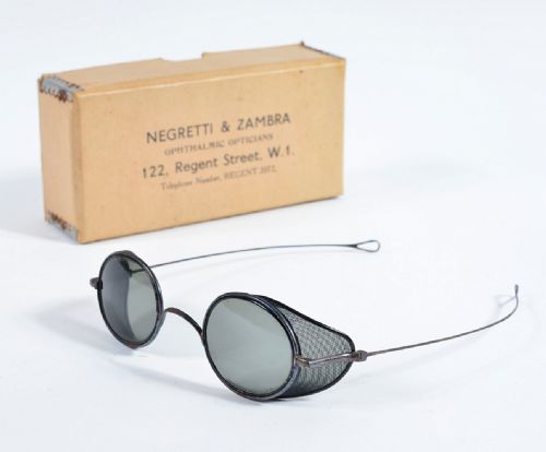 rare negretti zambra skiing sunglasses with box c1920 - CATEGORY: ANTIQUE MISCELLANEOUS - DATED 1920